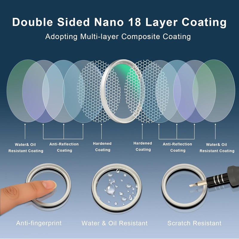 Haoge فلتر حماية عدسة UV بحجم 49 مم لكاميرات سوني FE 50 مم 40 مم 2.5G فوجي GFX100RF X100VI x100f X100V X100S X100T لايكا Q3 43 Q2 q116 زجاج عدسة كاميرا بصري فائق النحافة مع 18 طبقة متعددة من الطلاءات فضي - Image 3